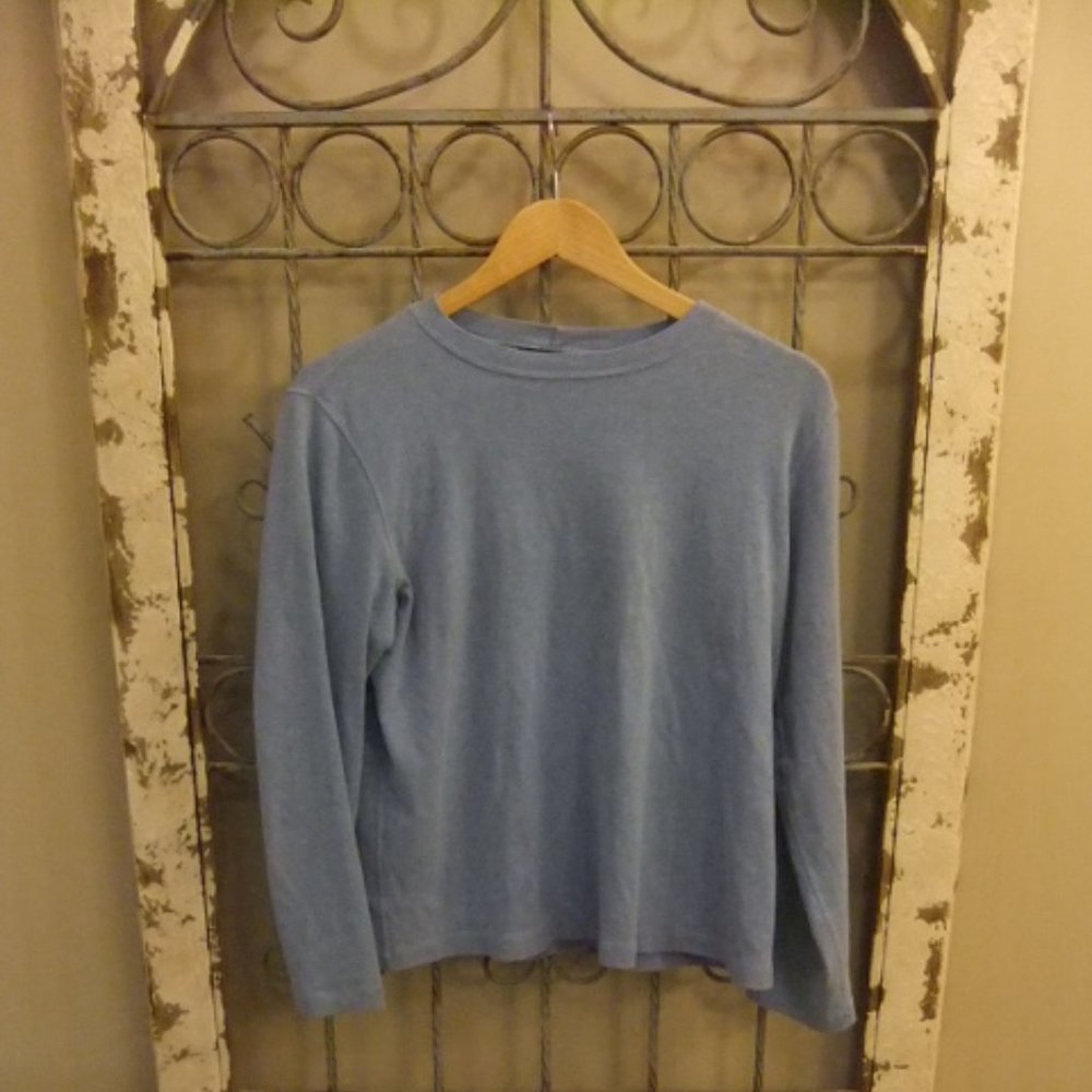 LANDS' END WOMEN L/S ROUNDED NECK PULLOVER TOP-MED